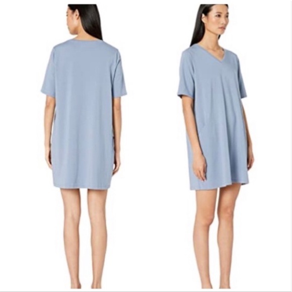 EILEEN FISHER Organic Cotton Stretch V-Neck Dress Size XXS - Picture 3 of 10